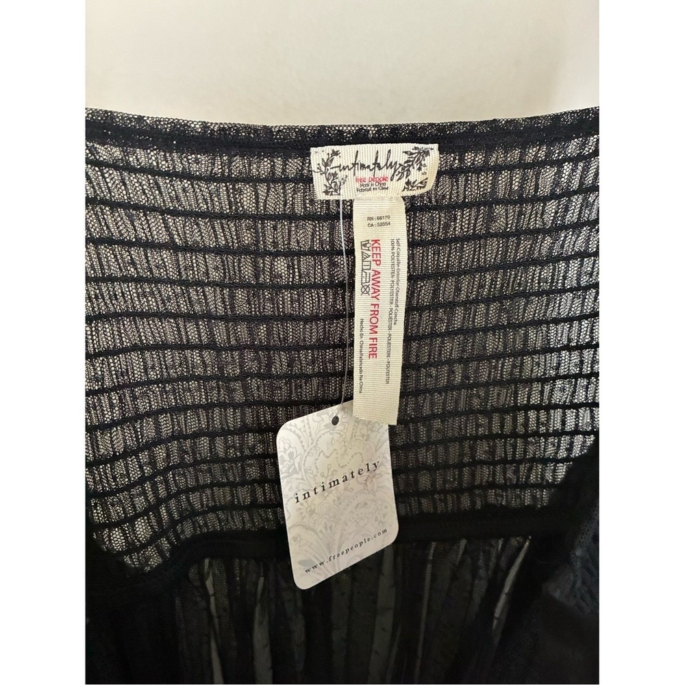 Free People Can't Stop Won't Stop Black Sheer Whimsigoth Slip Dress Size Small - Picture 5 of 8